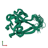 PDB entry 2gdt coloured by chain, ensemble of 20 models, front view.