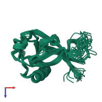 PDB entry 2gdt coloured by chain, ensemble of 20 models, top view.