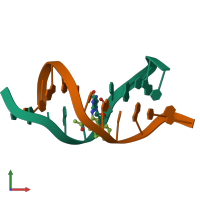 PDB entry 2ge2 coloured by chain, front view.