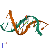 PDB entry 2ge2 coloured by chain, top view.
