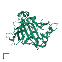 PDB entry 2geh coloured by chain, top view.