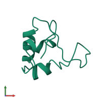 PDB entry 2gf1 coloured by chain, front view.