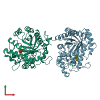 PDB entry 2gft coloured by chain, front view.