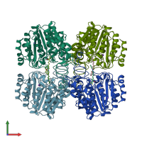 PDB entry 2gh6 coloured by chain, front view.