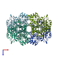 PDB entry 2gh6 coloured by chain, top view.