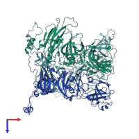 PDB entry 2gh8 coloured by chain, top view.
