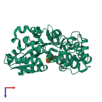 PDB entry 2gh9 coloured by chain, top view.