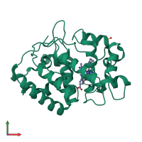 PDB entry 2ghd coloured by chain, front view.