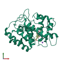 PDB entry 2ghh coloured by chain, front view.
