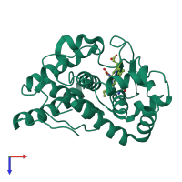 PDB entry 2ghh coloured by chain, top view.