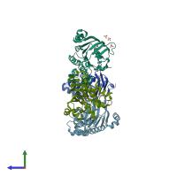 PDB entry 2ghi coloured by chain, side view.