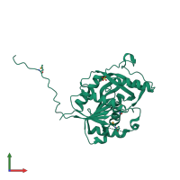 PDB entry 2ghr coloured by chain, front view.