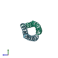 PDB entry 2ghy coloured by chain, side view.