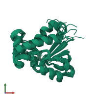 PDB entry 2gi4 coloured by chain, ensemble of 10 models, front view.