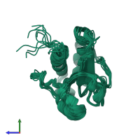 PDB entry 2gi4 coloured by chain, ensemble of 10 models, side view.