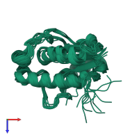 PDB entry 2gi4 coloured by chain, ensemble of 10 models, top view.