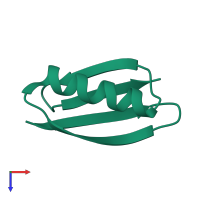 PDB entry 2gi9 coloured by chain, top view.