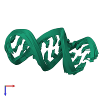 PDB entry 2gip coloured by chain, ensemble of 20 models, top view.