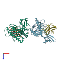 PDB entry 2git coloured by chain, top view.