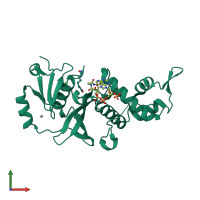 PDB entry 2giv coloured by chain, front view.