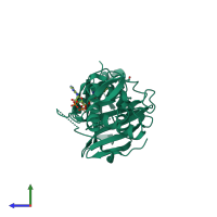 PDB entry 2giv coloured by chain, side view.