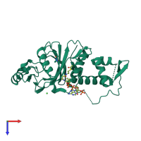 PDB entry 2giv coloured by chain, top view.