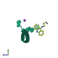 PDB entry 2gjb coloured by chain, side view.