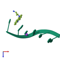 PDB entry 2gjb coloured by chain, top view.