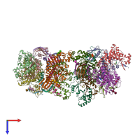 PDB entry 2gk1 coloured by chain, top view.