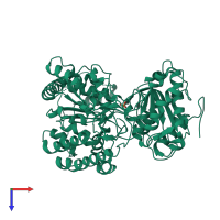 PDB entry 2gk7 coloured by chain, top view.