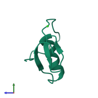 PDB entry 2gkr coloured by chain, side view.