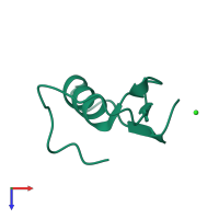 PDB entry 2gkr coloured by chain, top view.