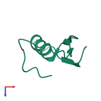 PDB entry 2gkt coloured by chain, top view.