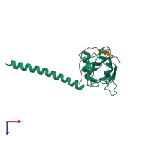 PDB entry 2gkw coloured by chain, top view.