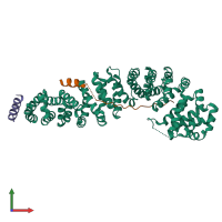 Hetero trimeric assembly 2 of PDB entry 2gl7 coloured by chemically distinct molecules, front view.