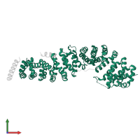 Catenin beta-1 in PDB entry 2gl7, assembly 1, front view.