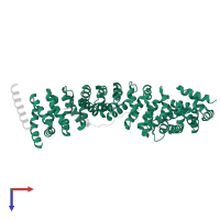 Catenin beta-1 in PDB entry 2gl7, assembly 1, top view.