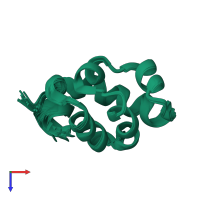 PDB entry 2gle coloured by chain, ensemble of 20 models, top view.