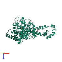 PDB entry 2glk coloured by chain, top view.