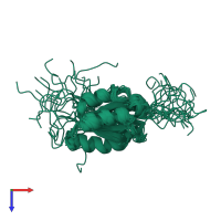 PDB entry 2gm2 coloured by chain, ensemble of 20 models, top view.