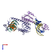 PDB entry 2gm4 coloured by chain, top view.