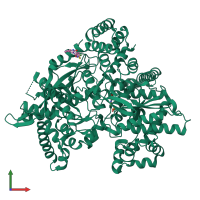 PDB entry 2gm9 coloured by chain, front view.