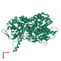 PDB entry 2gm9 coloured by chain, top view.