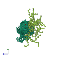 PDB entry 2gmd coloured by chain, ensemble of 20 models, side view.