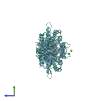 PDB entry 2gmh coloured by chain, side view.