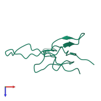 PDB entry 2gn5 coloured by chain, top view.