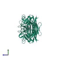 Legume lectin domain-containing protein in PDB entry 2gnm, assembly 1, side view.