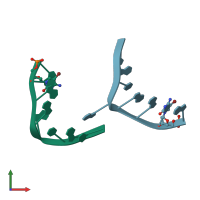 PDB entry 2got coloured by chain, front view.