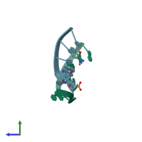 PDB entry 2got coloured by chain, side view.