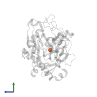 FE (II) ION in PDB entry 2gp3, assembly 1, side view.